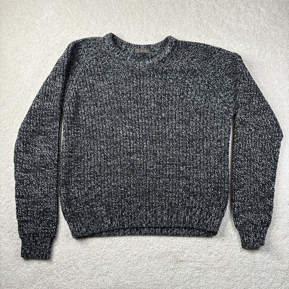 PG Field Jumper Chunky Knit Country Fisherman Sweater V Neck Men's Large
